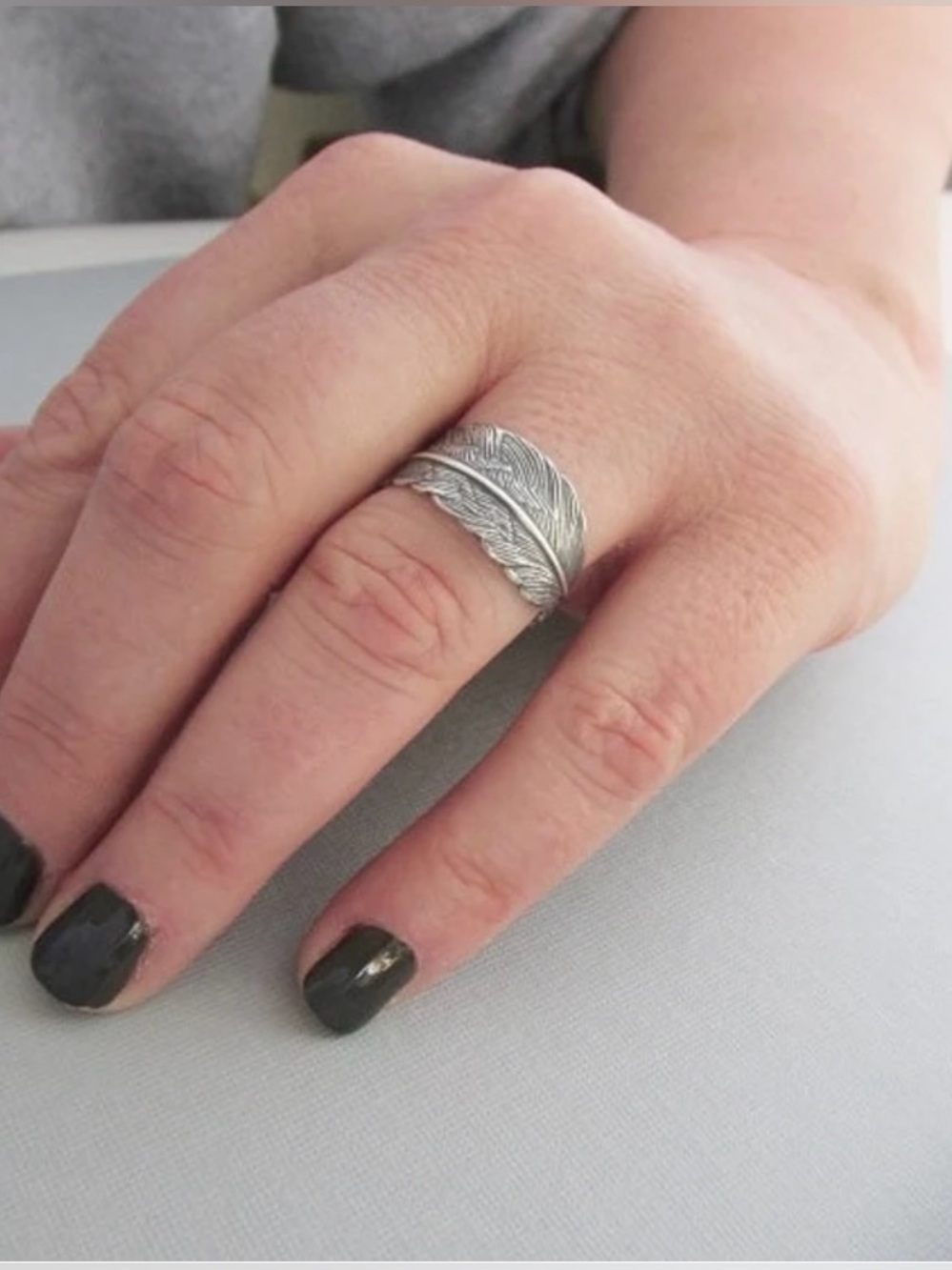 Sterling Silver Feather Ring